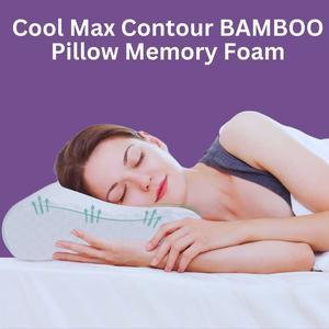 Multi Height Bamboo Pillow Memory Foam,Bamboo Cool Max Memory Foam Travel Pillow, Deep Sleep Neck pillow, New Upgraded Ergonomic Design, Removable & Washable Cover (Pack of 1 Pillow) - 4A's Global