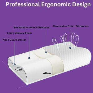 Multi Height Bamboo Pillow Memory Foam,Bamboo Cool Max Memory Foam Travel Pillow, Deep Sleep Neck pillow, New Upgraded Ergonomic Design, Removable & Washable Cover (Pack of 1 Pillow) - 4A's Global