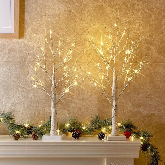 Outdoor LED Christmas Tree Warm white LED lights, snowy twig design,Indoor Outdoor flexible branches for shaping and styling Battery Operated 2ft, 5ft, 6ft