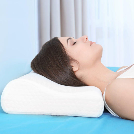 High Living Pillow Memory Foam Neck Contour Air Flow Pillow With Cool Touch for Neck Zipped Washable Cover Memory Foam Pillow High Living