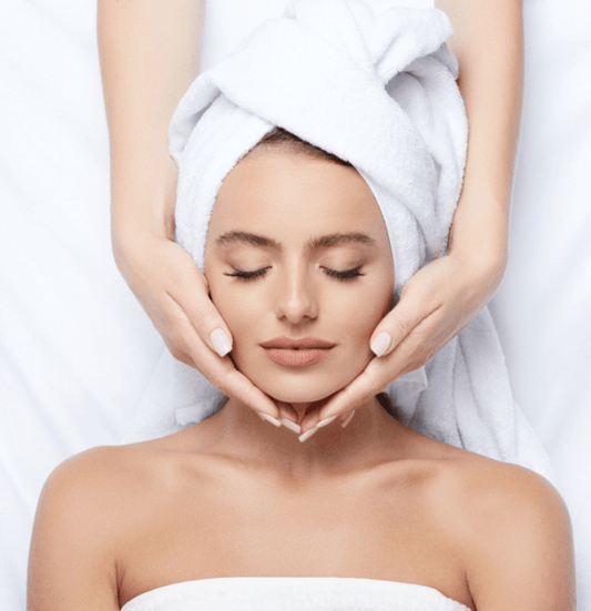 a woman using towel