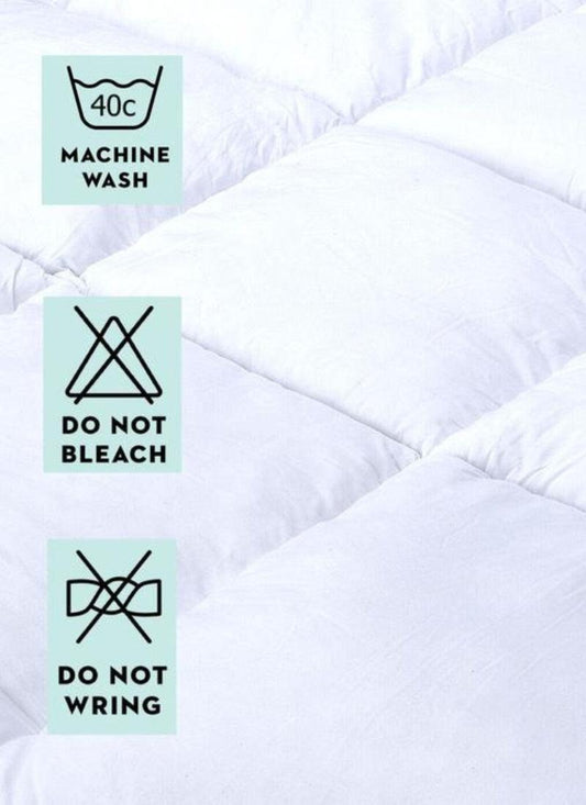 4AS Microfiber Mattress Topper 4 Inch/10cm Luxury Box Stitched Elasticated Corner Straps Quilted