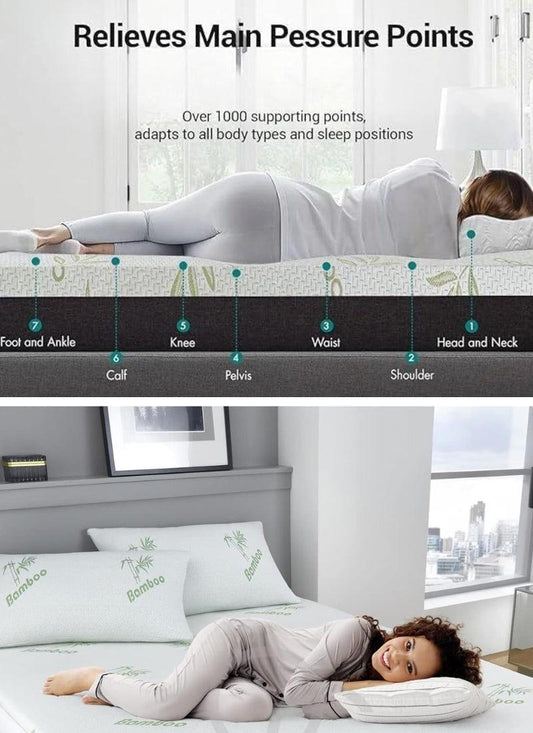 Bamboo Mattress Topper 2.5cm Anti Slip Gel Memory Foam