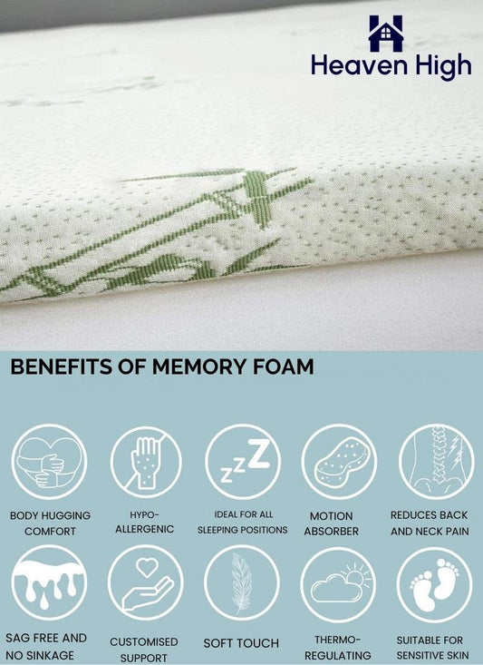 40D Bamboo Mattress Topper 2.5 Gel Memory Foam, Anti Slip Memory Foam , 300gsm by Heaven High