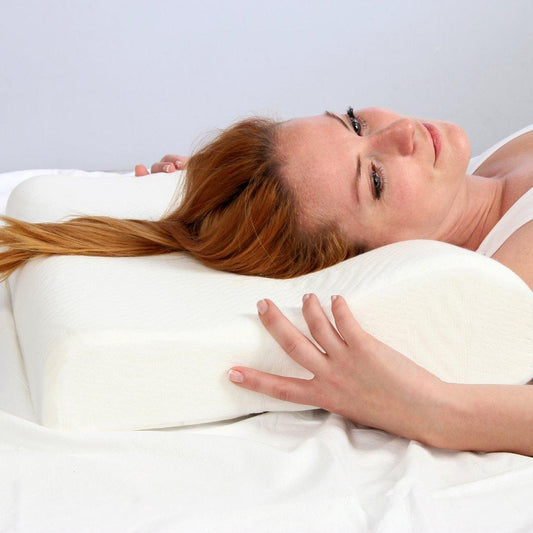 High Living Pillow Memory Foam Neck Contour Air Flow Pillow With Cool Touch for Neck Zipped Washable Cover Memory Foam Pillow High Living