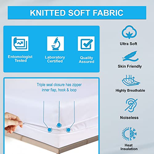 Zipped Waterproof Mattress Encasement Protector Cover