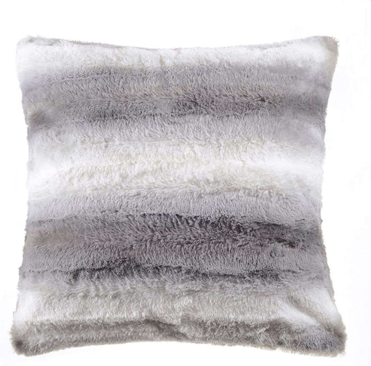 Highliving Faux Fur Rabbit Cushion Covers Soft & Comfy Material Charcoal, Silver Cushion