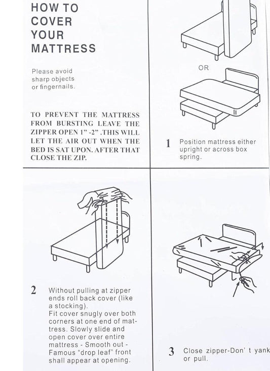 Waterproof Mattress Encasement Protector Zipped cover , Bed Bug Proof ,6 Sided Protection Bedding Matress Protector -WASHABLE