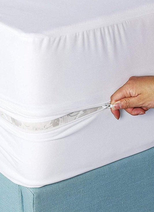Waterproof Mattress Encasement Protector Zipped cover , Bed Bug Proof ,6 Sided Protection Bedding Matress Protector -WASHABLE