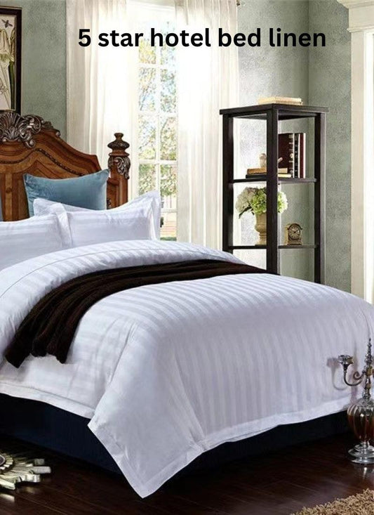 Microfibre Duvet Cover Satin Stripe Bedding Set Quilt Duvet Covers, Solid Soft & Comfy Bedding Cover Set Breathable Machine Wash
