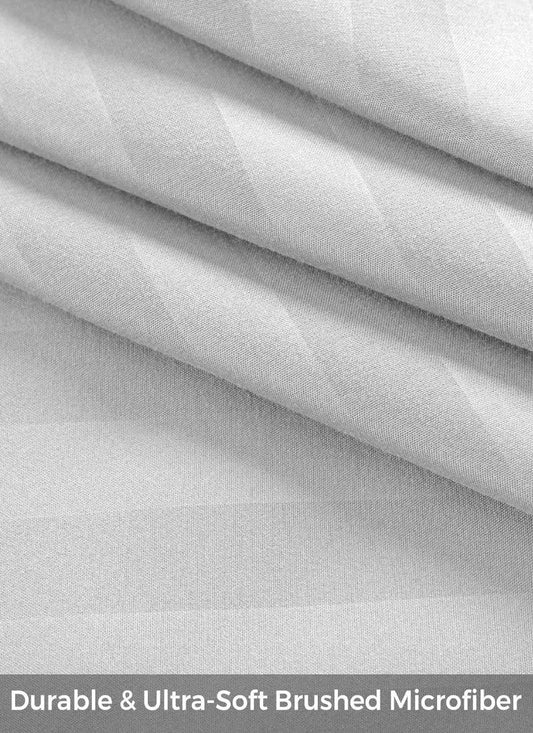 Fitted Sheet 300 Thread Count White Satin Stripe 100% Egyptian Cotton Hotel Quality