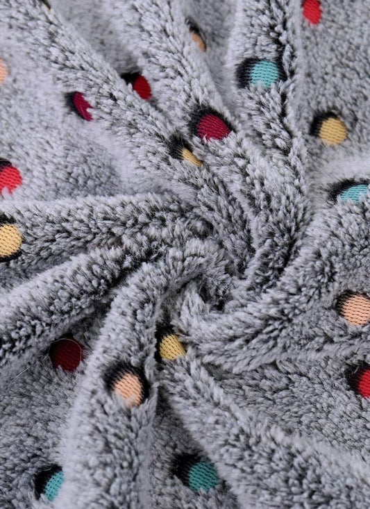 Teddy Bear Fleece Blanket Throw, Lightweight Polka Dot Blankets for Sofa,Couch,Bed,Super Soft Cozy
