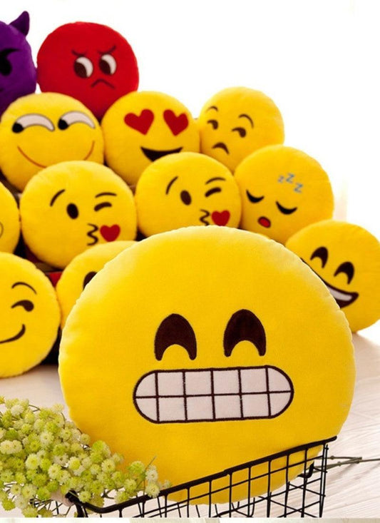 Smiley Face Emoji Cushion Pillow Plush Cushion Yellow Smiley Cushion