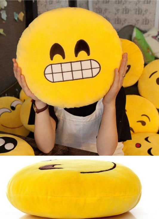 Smiley Face Emoji Cushion Pillow Plush Cushion Yellow Smiley Cushion