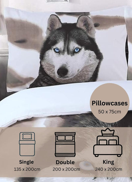 Microfiber Duvet Cover Set 3D Wolf Printed Egyptian Cotton Bedding Quilt Cover Set, with Pillow Cases Soft & Breathable, All Sizes
