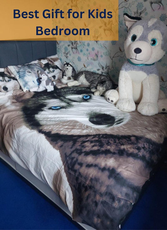 Microfiber Duvet Cover Set 3D Wolf Printed Egyptian Cotton Bedding Quilt Cover Set, with Pillow Cases Soft & Breathable, All Sizes