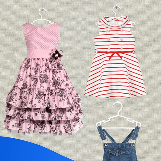 Baby Hangers for Clothes Sturdy Tubular-Space Saving Plastic Kids Pack of 18-36