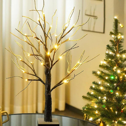 Outdoor LED Christmas Tree Warm white LED lights, snowy twig design,Indoor Outdoor flexible branches for shaping and styling Battery Operated 2ft, 5ft, 6ft