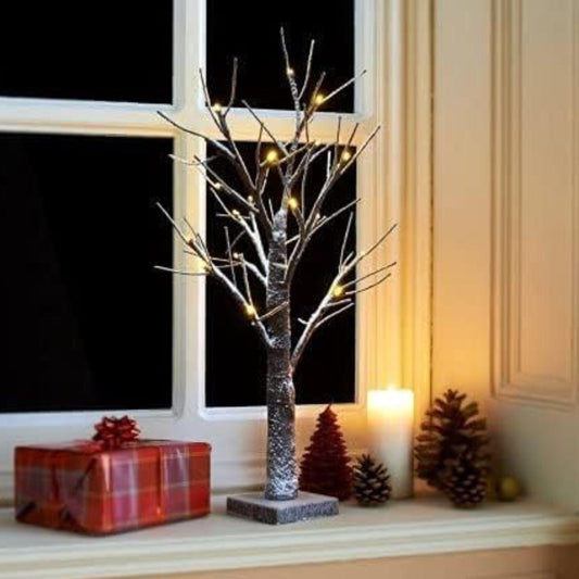 Outdoor LED Christmas Tree Warm white LED lights, snowy twig design,Indoor Outdoor flexible branches for shaping and styling Battery Operated 2ft, 5ft, 6ft