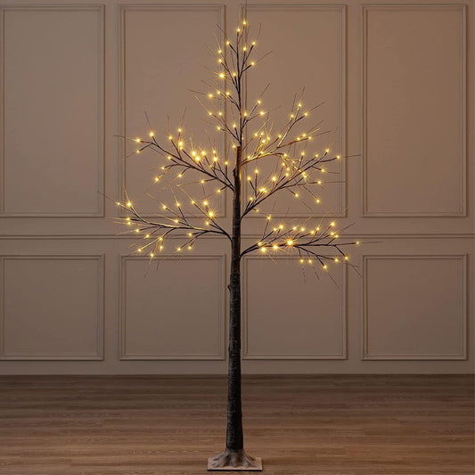 Outdoor LED Christmas Tree Warm white LED lights, snowy twig design,Indoor Outdoor flexible branches for shaping and styling Battery Operated 2ft, 5ft, 6ft