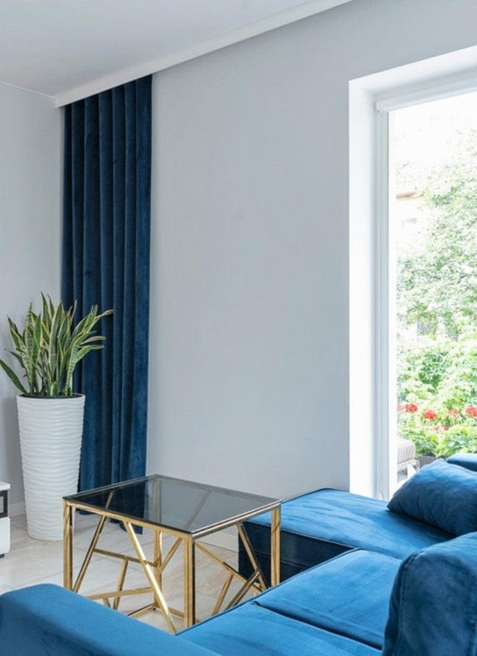 Thermal Thick Blackout Eyelet Ring Curtain - Blackout Curtains - Navy Blue
