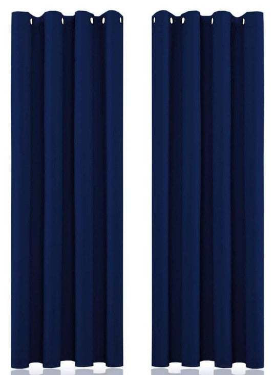 Thermal Thick Blackout Eyelet Ring Curtain - Blackout Curtains - Navy Blue