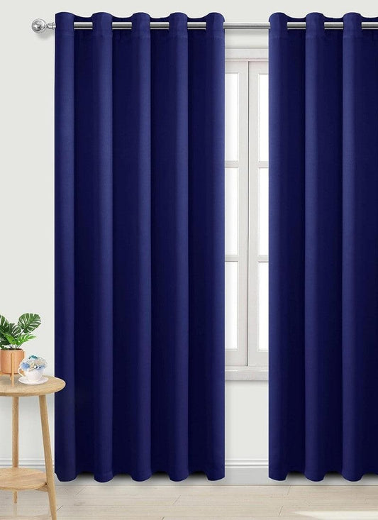 Thermal Thick Blackout Eyelet Ring Curtain - Blackout Curtains - Navy Blue