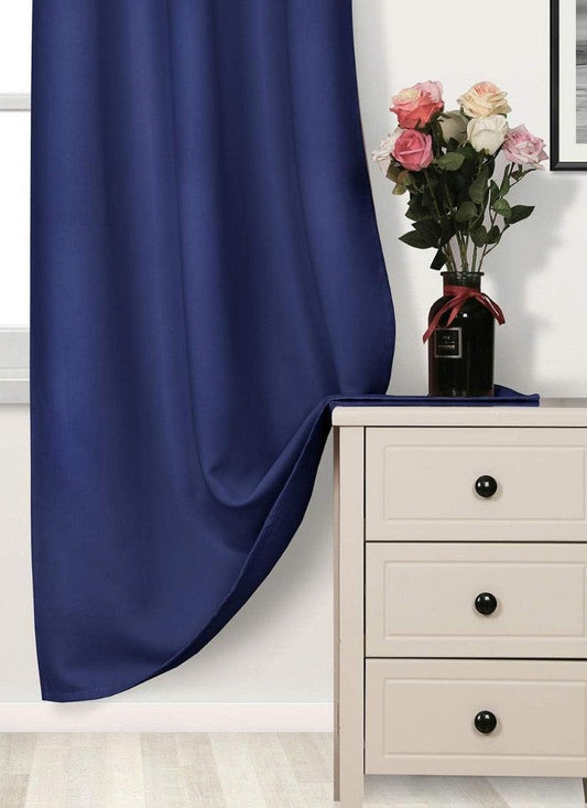 Thermal Thick Blackout Eyelet Ring Curtain - Blackout Curtains - Navy Blue