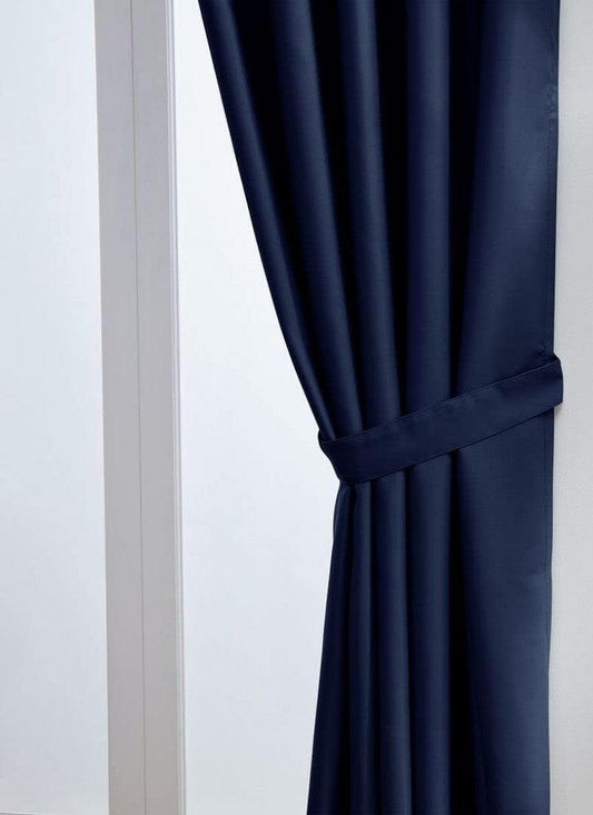 Thermal Thick Blackout Eyelet Ring Curtain - Blackout Curtains - Navy Blue