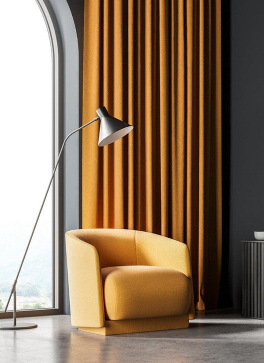 Thermal Thick Blackout Eyelet Ring Curtain - Blackout Curtains - Ochre Yellow
