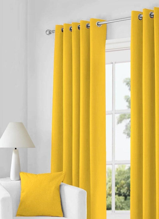 Thermal Thick Blackout Eyelet Ring Curtain - Blackout Curtains - Ochre Yellow