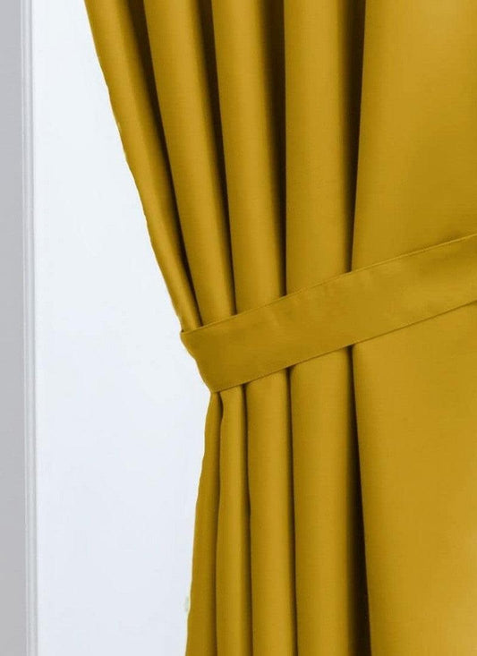 Thermal Thick Blackout Eyelet Ring Curtain - Blackout Curtains - Ochre Yellow