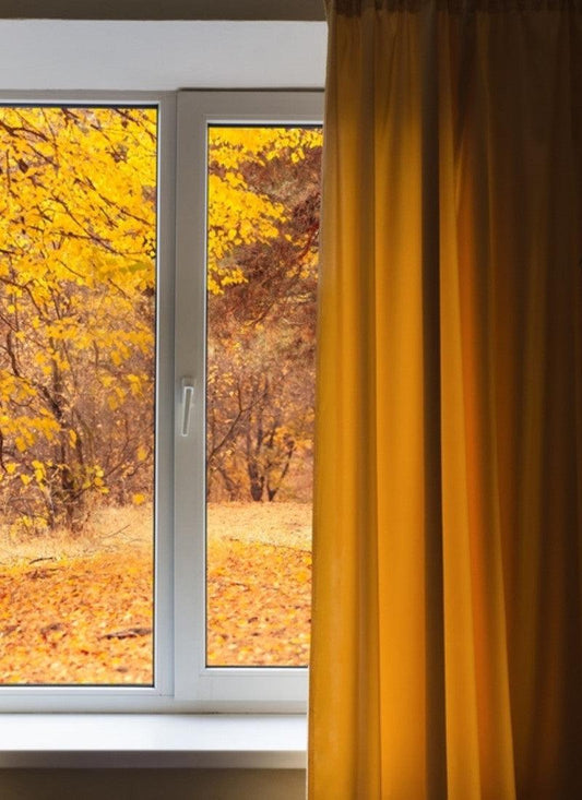 Thermal Thick Blackout Eyelet Ring Curtain - Blackout Curtains - Ochre Yellow