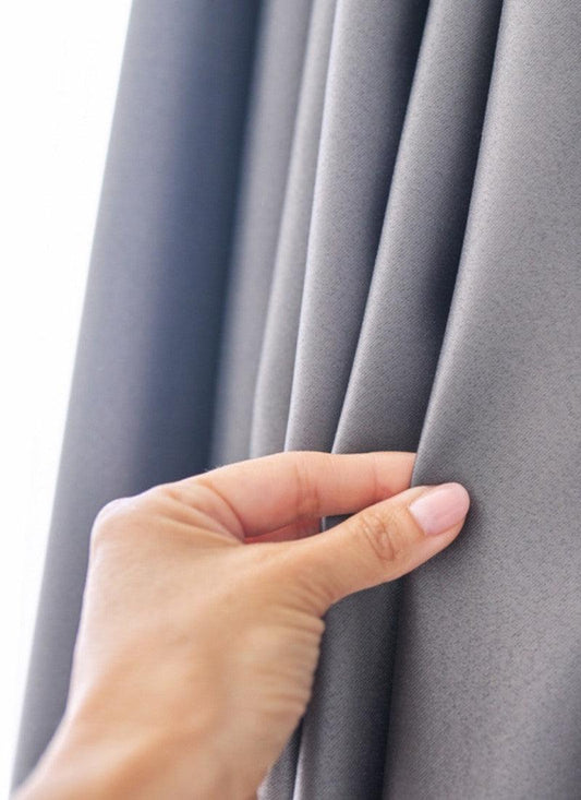 Thermal Thick Blackout Eyelet Ring Curtain - Blackout Curtains Silver