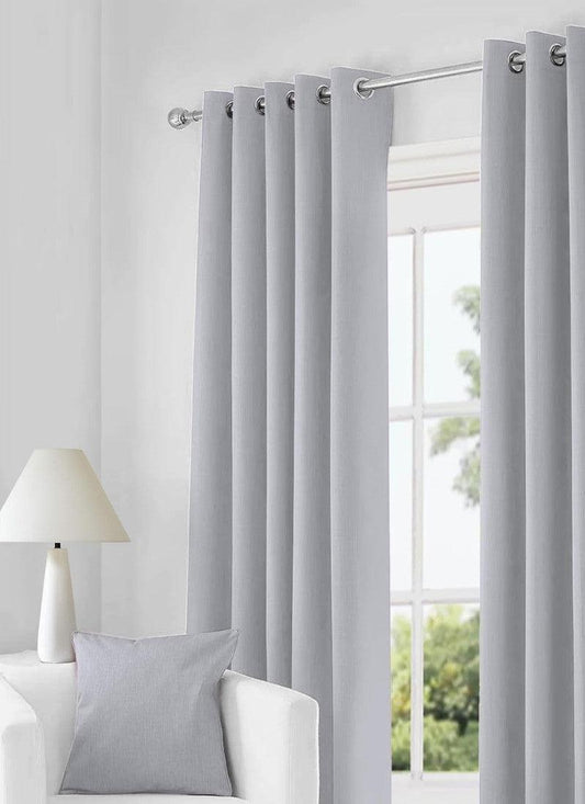 Thermal Thick Blackout Eyelet Ring Curtain - Blackout Curtains Silver