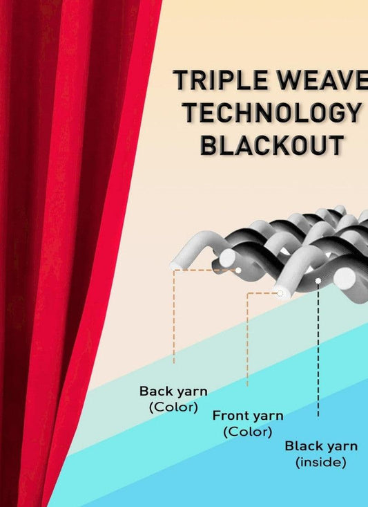 Thermal Thick Blackout Eyelet Ring Curtain - Blackout Curtains - Red