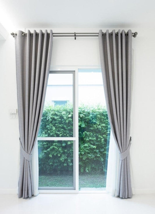 Thermal Thick Blackout Eyelet Ring Curtain - Blackout Curtains Silver