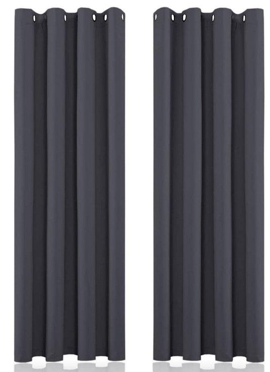 Thermal Thick Blackout Eyelet Ring Curtain - Blackout Curtains - Charcoal