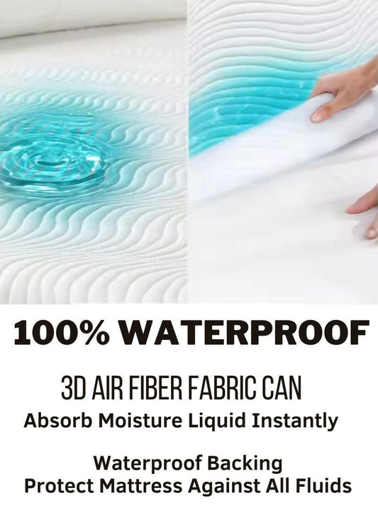 Mattress Protector Silver ion Antibacterial Treated Soft Breathable Waterproof 3D Air Layer Bamboo Fabric Cover Topper Pad