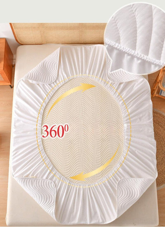 Mattress Protector Silver ion Antibacterial Treated Soft Breathable Waterproof 3D Air Layer Bamboo Fabric Cover Topper Pad
