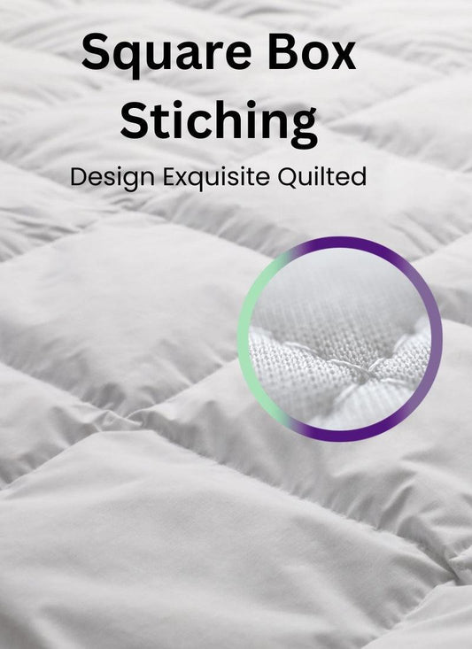 4AS Microfiber Mattress Topper 4 Inch/10cm Luxury Box Stitched Elasticated Corner Straps Quilted