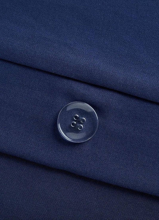 Double Duvet Cover - Plain Dyed Percale Duvet Quilt Cover Navy Solid Soft Double Bedding Duvet Cover Set with 2 Matching Pillowcases - Navy Blue