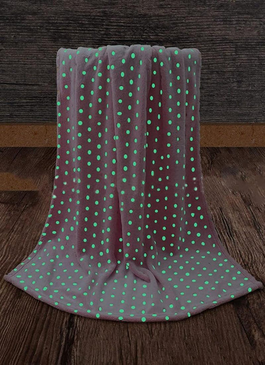 Teddy Bear Fleece Blanket Throw, Lightweight Polka Dot Blankets for Sofa,Couch,Bed,Super Soft Cozy