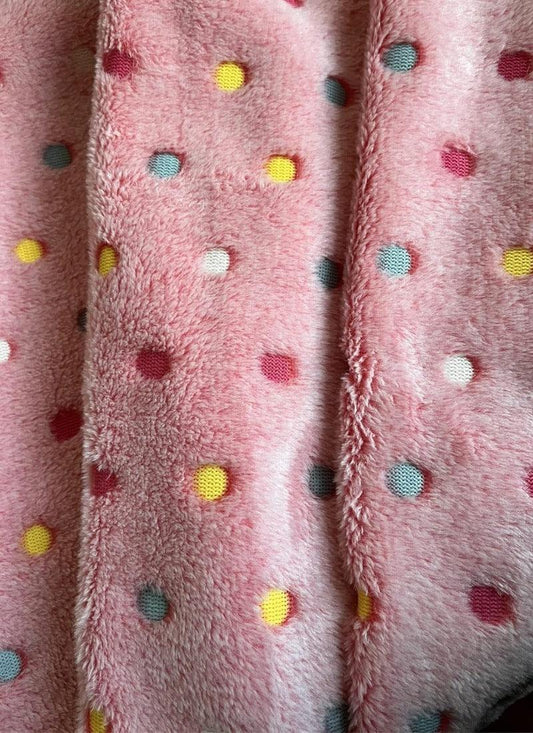 Teddy Bear Fleece Blanket Throw, Lightweight Polka Dot Blankets for Sofa,Couch,Bed,Super Soft Cozy