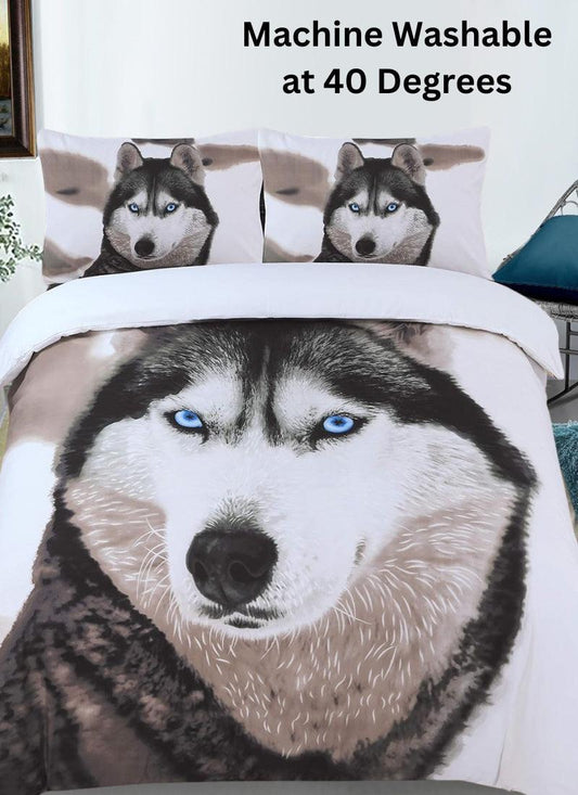 Microfiber Duvet Cover Set 3D Wolf Printed Egyptian Cotton Bedding Quilt Cover Set, with Pillow Cases Soft & Breathable, All Sizes