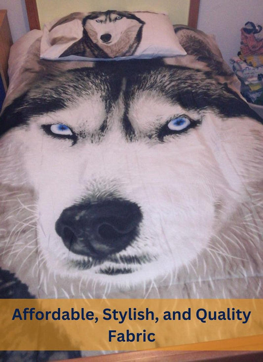 Microfiber Duvet Cover Set 3D Wolf Printed Egyptian Cotton Bedding Quilt Cover Set, with Pillow Cases Soft & Breathable, All Sizes