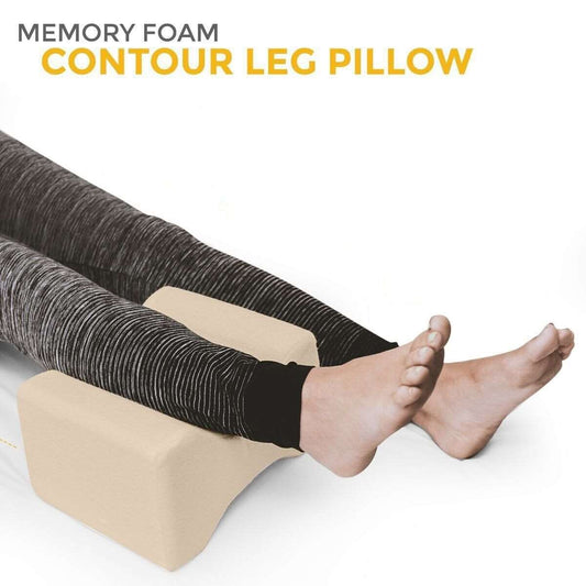 Orthopaedic Memory Foam Contour Leg Pillow for Firm Back, Hips, & Knee Support