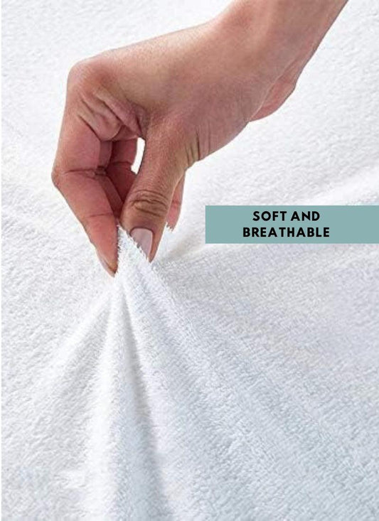 Teddy Bear Waterproof Fitted Bedsheets, TerryTowel Mattress Protector Topper Cover Non Noisy Breathable