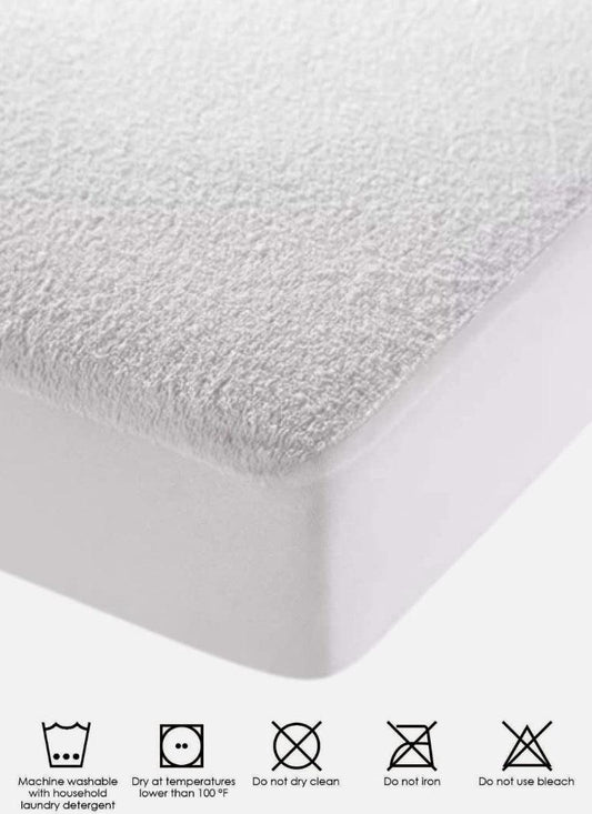 Teddy Bear Waterproof Fitted Bedsheets, TerryTowel Mattress Protector Topper Cover Non Noisy Breathable