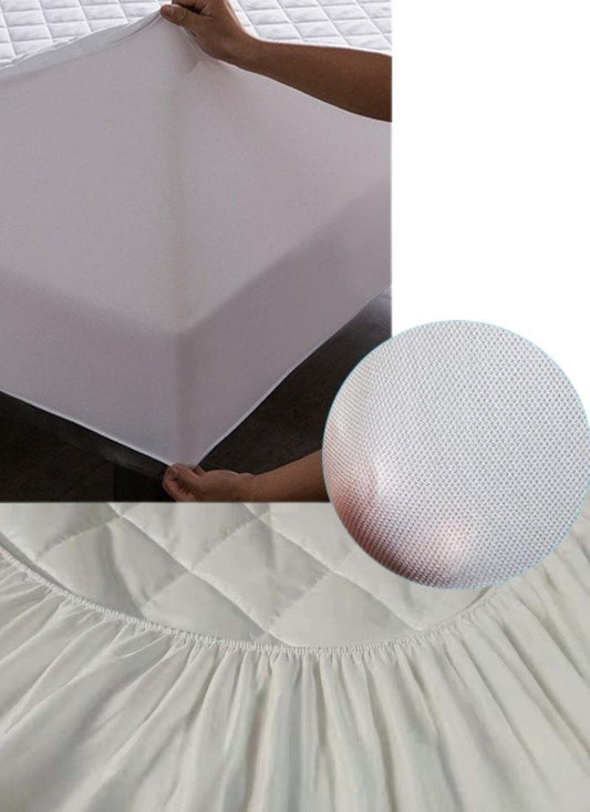 Waterproof Premium Bamboo Quilted Mattress Protector - Non Noisy Bed Bug Proof - Diamond Shape